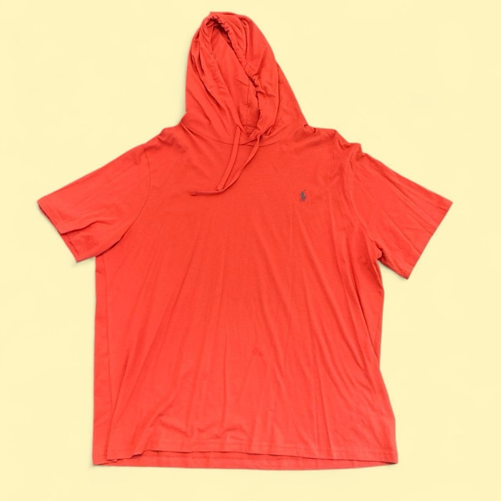 Polo Ralph Lauren Mens Salmon Hooded Short Sleeve Tee Logo Pony